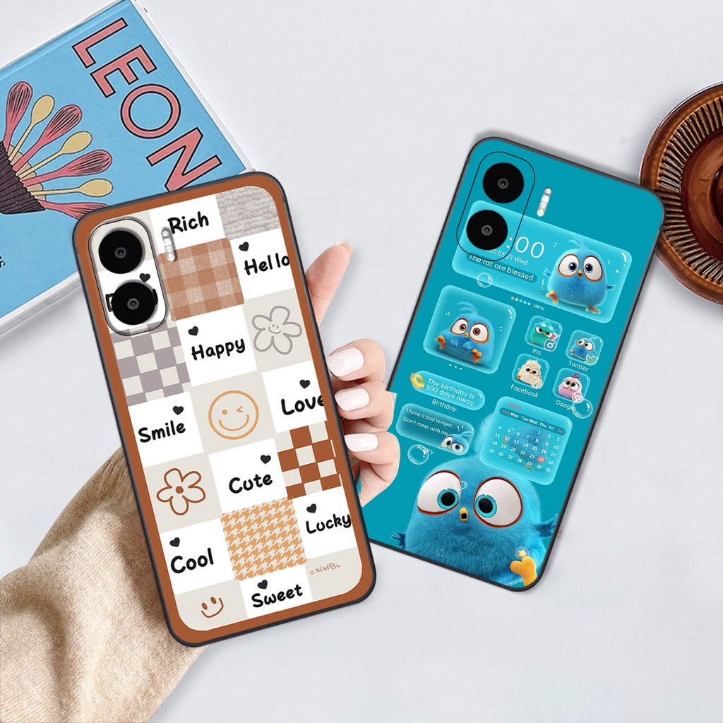 Ốp Xiaomi Redmi A1 in hình gấu vịt caro nhiều màu sắc ngộ nghĩnh dễ thương
