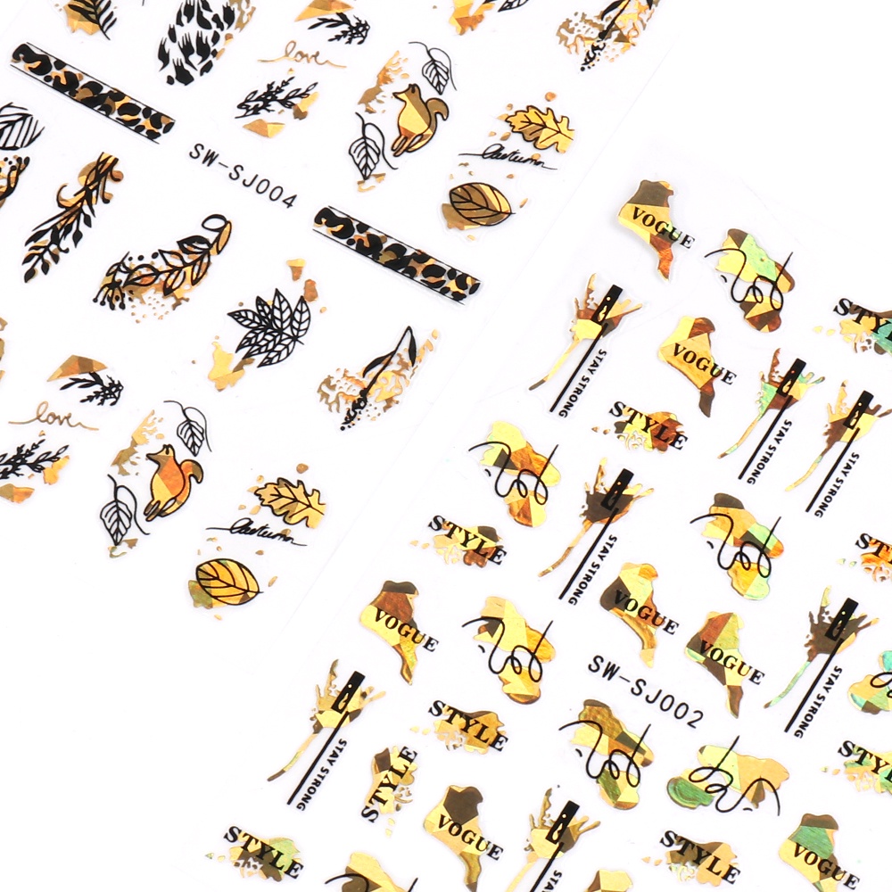 Nhãn Dán Trang Trí Móng Tay 3D Màu Vàng Đen Hình Rắn Độc Đáo