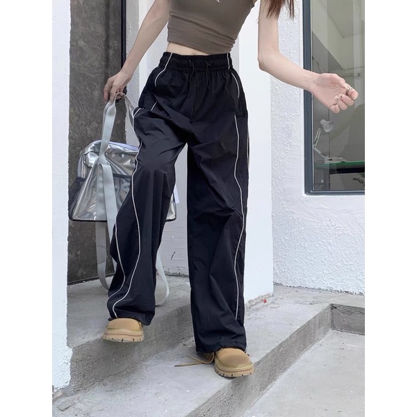 Quần suông gió 2 sọc