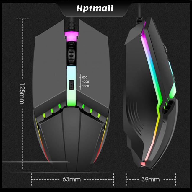 Chuột Quang Chơi Game X3 1600DPI 4 Nút Bấm Có Đèn Led Nhiều Màu Dành Cho Máy Tính Để Bàn Laptop