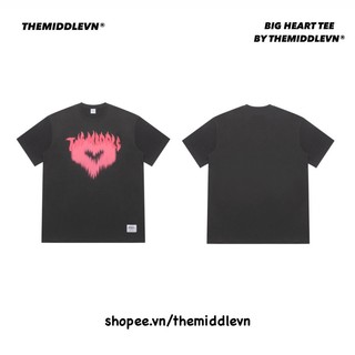 Áo thun big heart unisex form rộng the middle