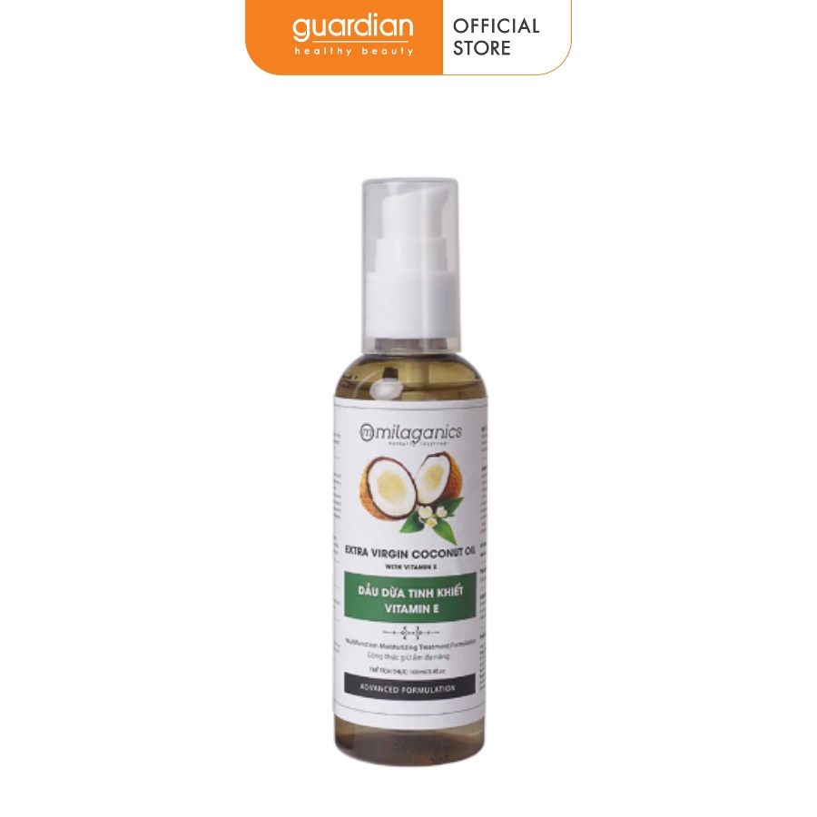 Dầu Dừa Tinh Khiết Vitamin E Milaganics Chai 100ml