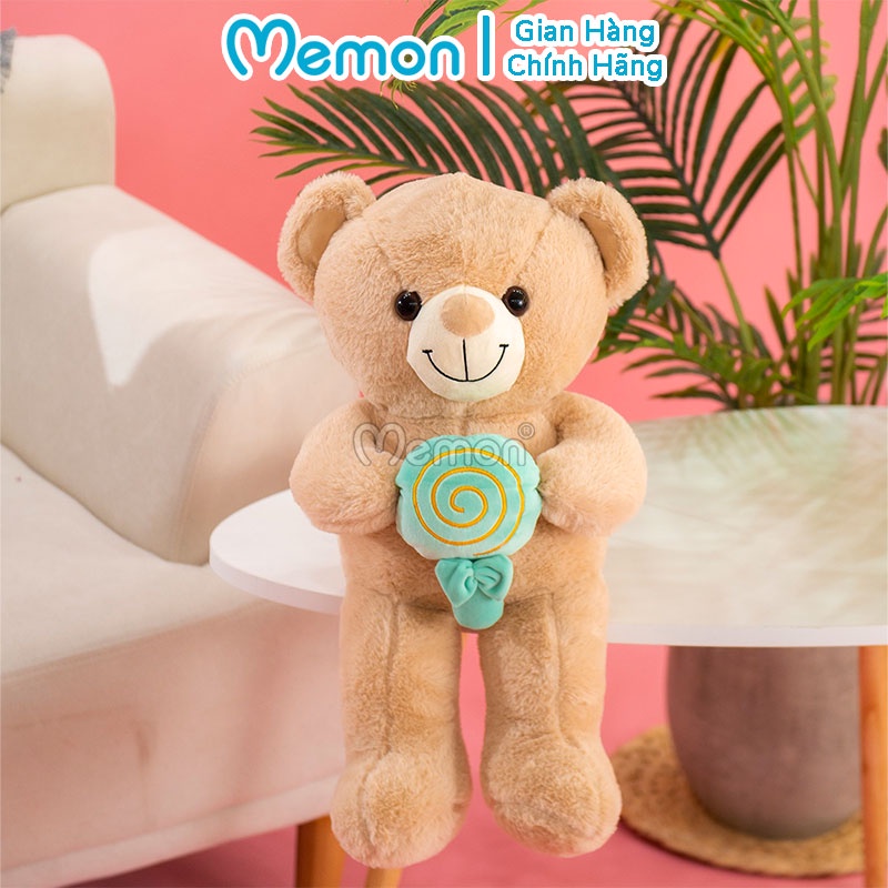 Gấu Bông Teddy Ôm Kẹo Nhồi Gòn Cao Cấp Memon