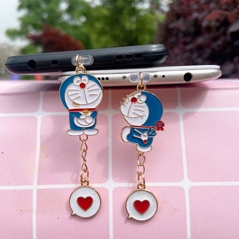 Phụ Kiện Trang Trí Chống Bụi Cho Cổng Sạc Điện Thoại Hình Doraemon Dễ Thương