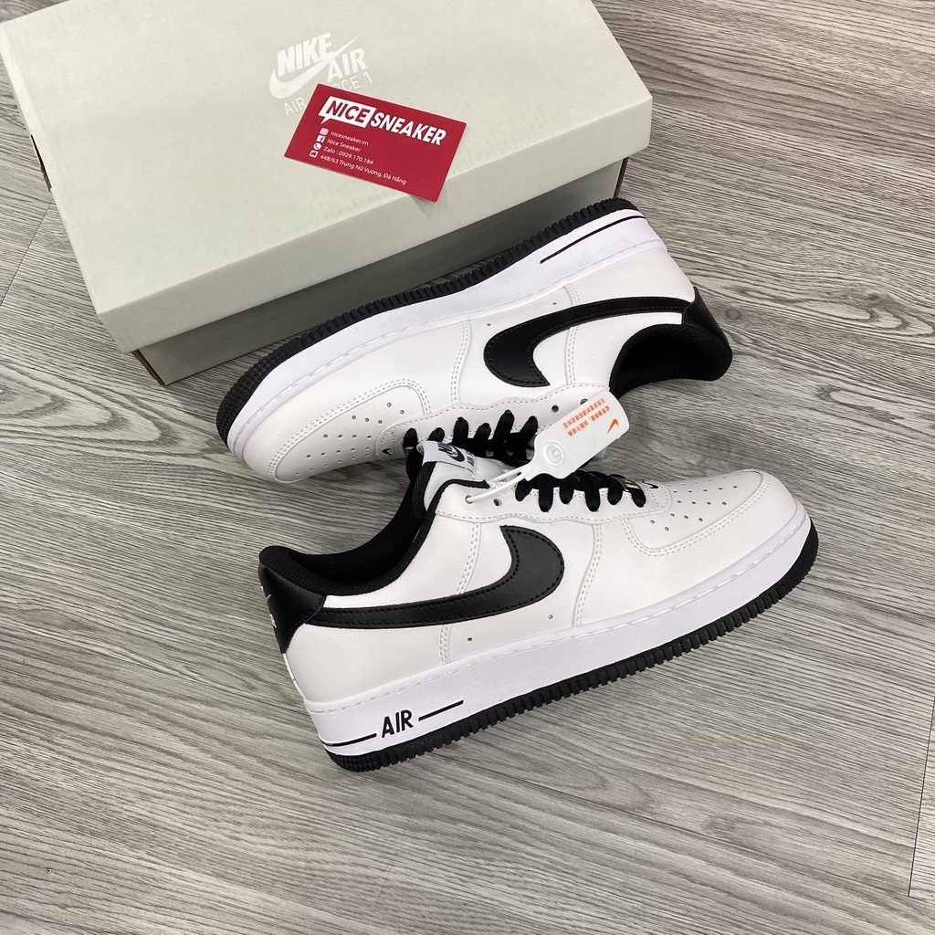 Giày Nike Air Force 1 Low Black White (Gót Đen) - Phiên bản high quality | Nice Sneaker.