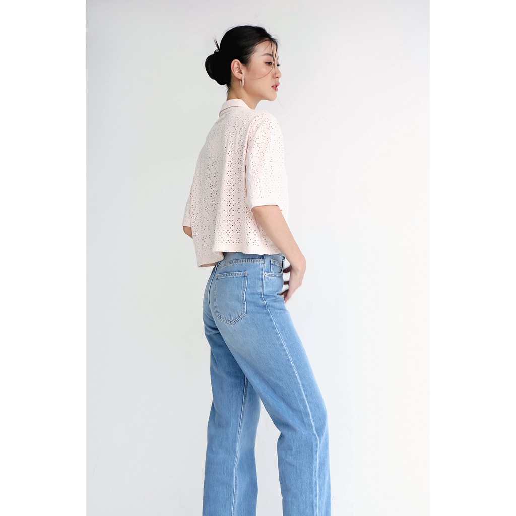 Áo thun polo nữ thiết kế cổ v giả sơ mi thanh lịch MIEU - JO07