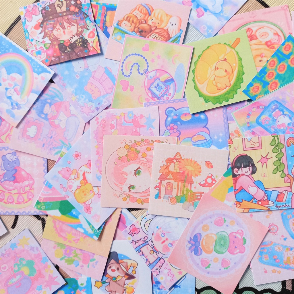 Tem niêm phong độc quyền 4x4cm dán túi giấy, sticker có keo dán sẵn, niêm phong hộp carton,