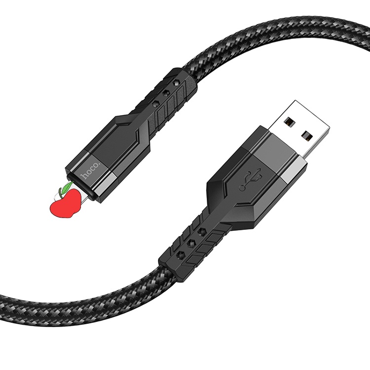 &quot;Cáp sạc nhanh 2.4A Hoco U110&quot; 1,2m / Loại cáp to dày, Dây sạc bọc dù,chống rối,chống gẫy gập