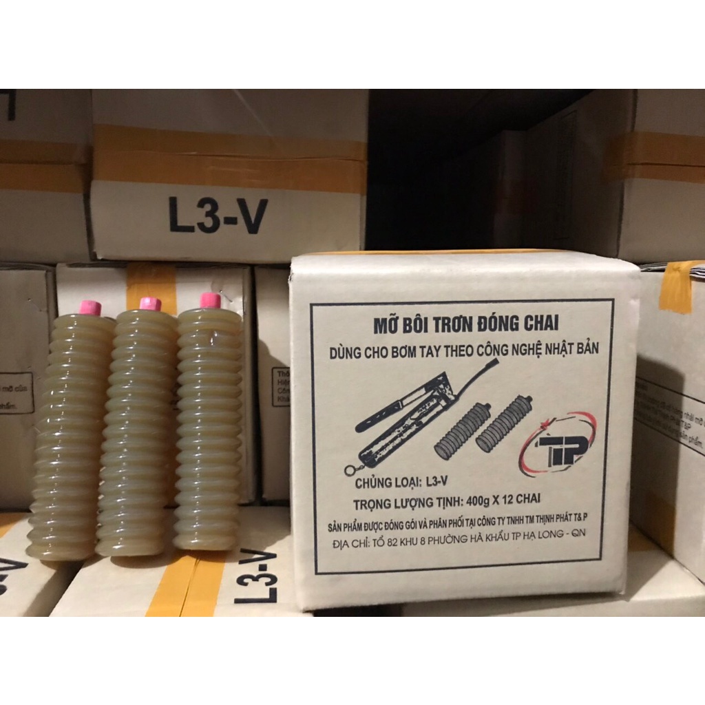 Mỡ bôi trơn đóng chai, thùng 12 tuýp mỡ sâu, mỡ bò đóng chai con sâu, mỡ tuýp 400gram