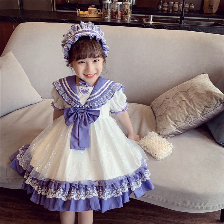 Đầm Công Chúa lolita Lót Lông Cừu Mùa Thu Đông Phong Cách Phương Tây Mới Cho Bé Gái