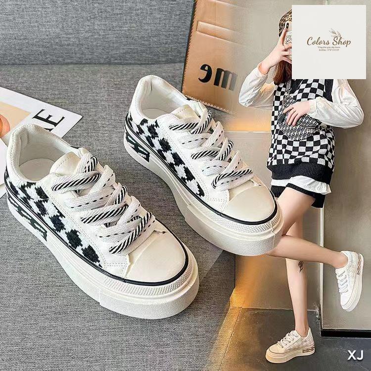 Giày Thể Thao, Giày Nữ Bassic Thổ Cẩm Hót Trends