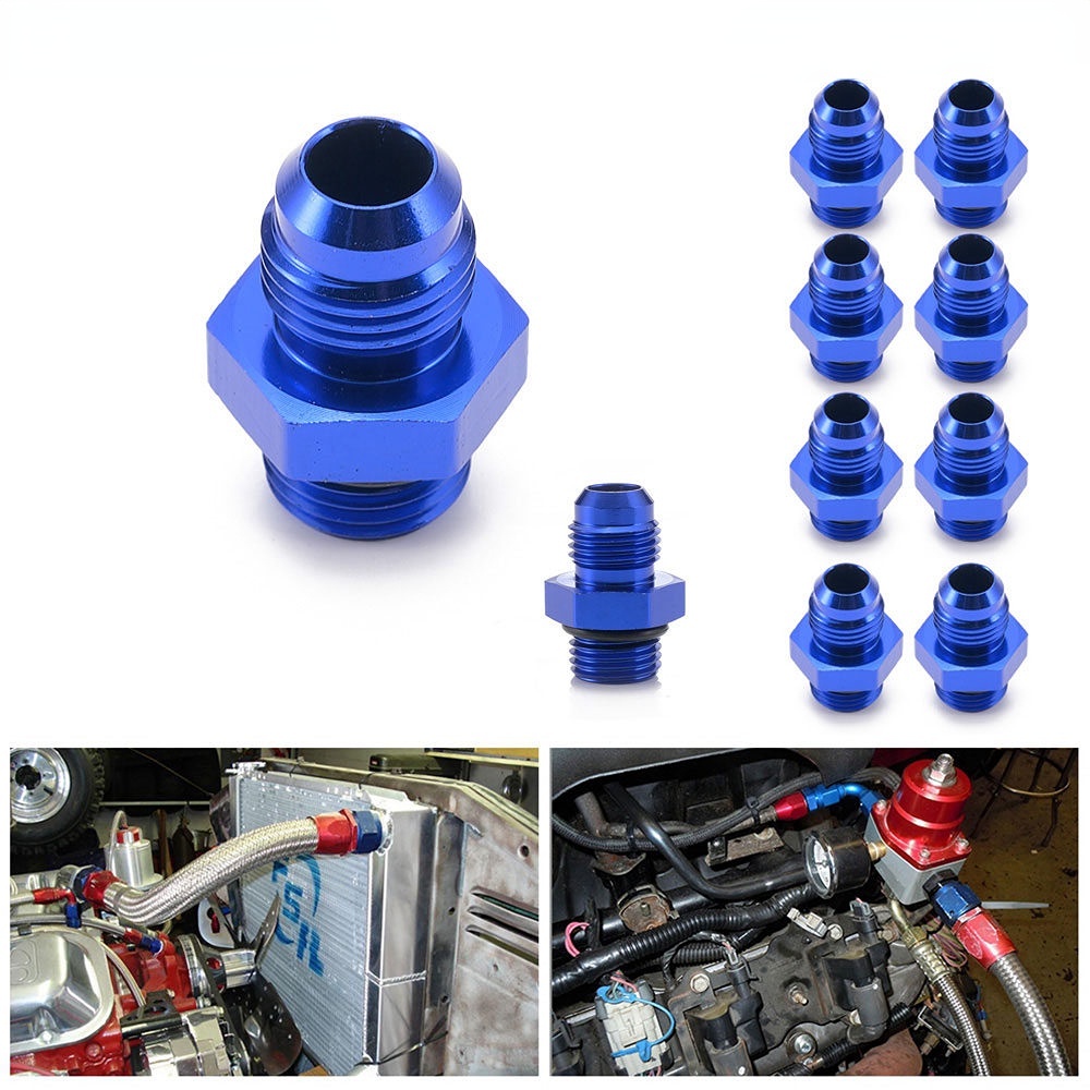 10 Chiếc AN6 Flare Nam Sang AN6 Thẳng Nhôm Adapter Nhiên Liệu Ống Dòng Phụ Kiện