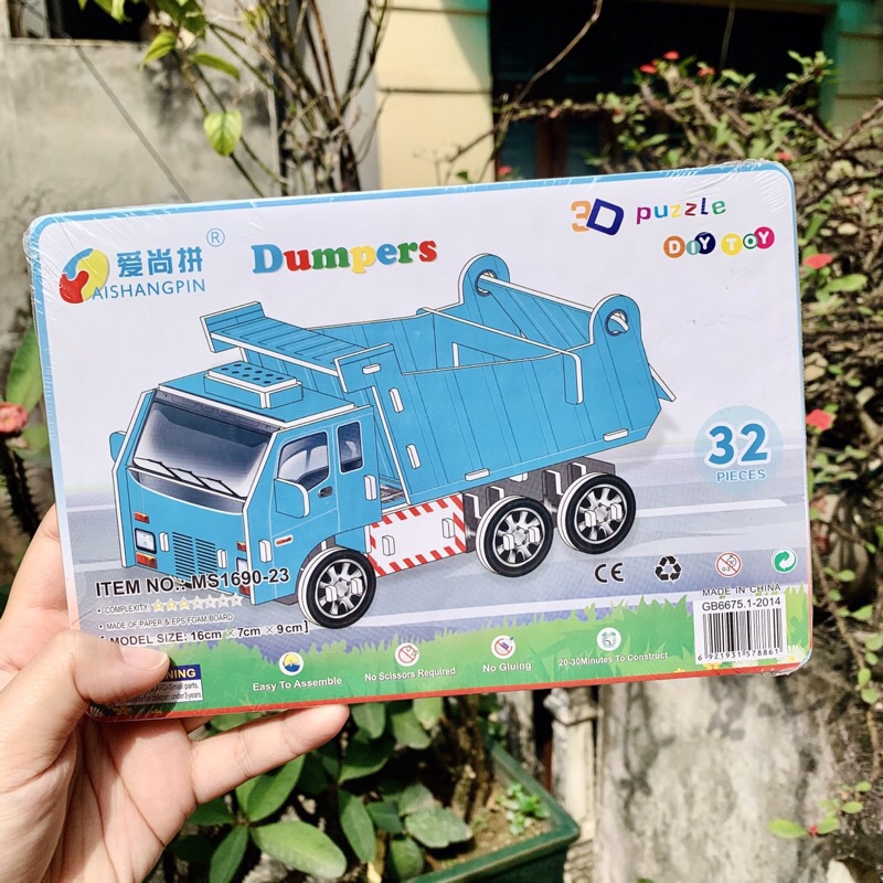 Đồ Chơi Giáo Dục Mô Hình Lắp Ráp 3D Bằng Giấy Bìa Xốp Cho Bé - Phương Tiện