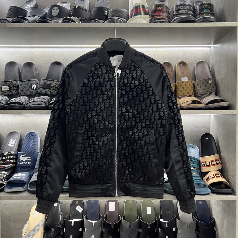 Áo khoác bomber dior phối viền nhung -4662