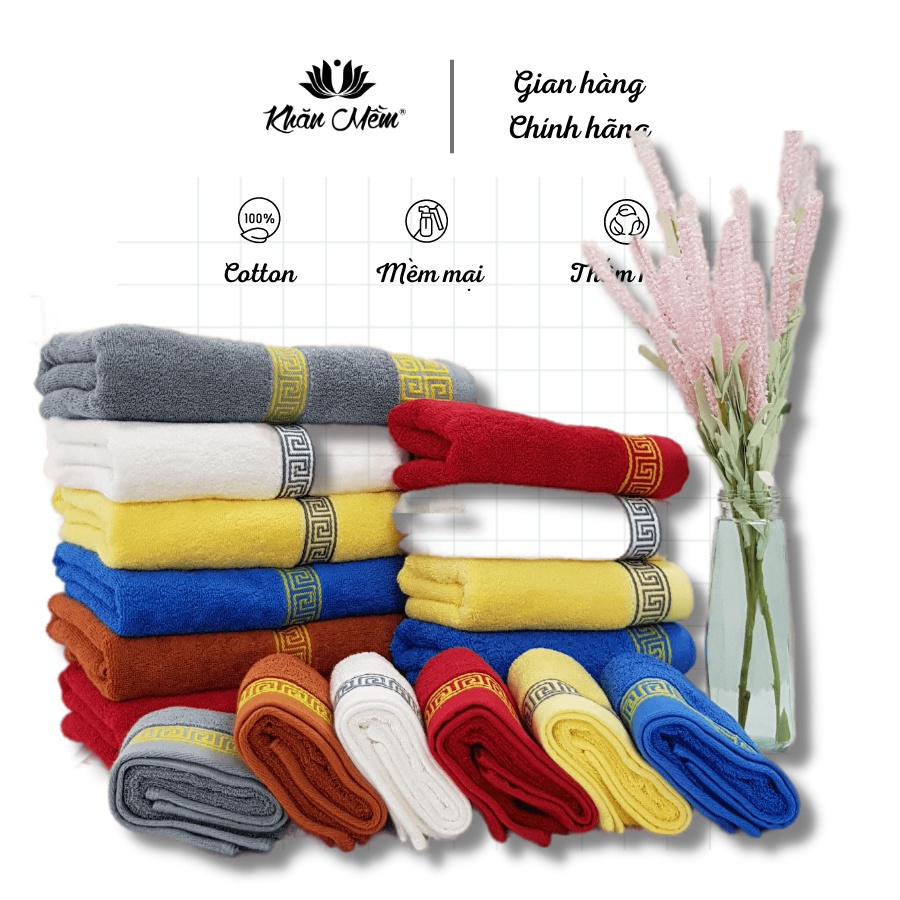 Set 5 Chiếc Khăn Mặt Mẫu Mới Khăn Mềm, Chất Liệu Vải Cotton 100%, Mềm Mịn, Thấm Hút Nước Rất Tốt, Không Ra Màu