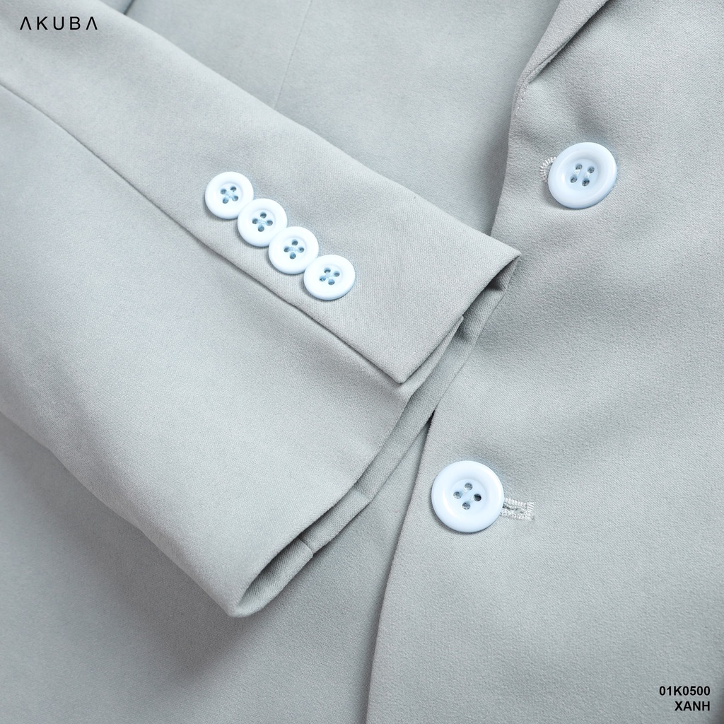 Áo vest blazer nam Akuba form rộng dài tay unisex basic chất liệu nhung dù Hàn cao cấp 01K0500