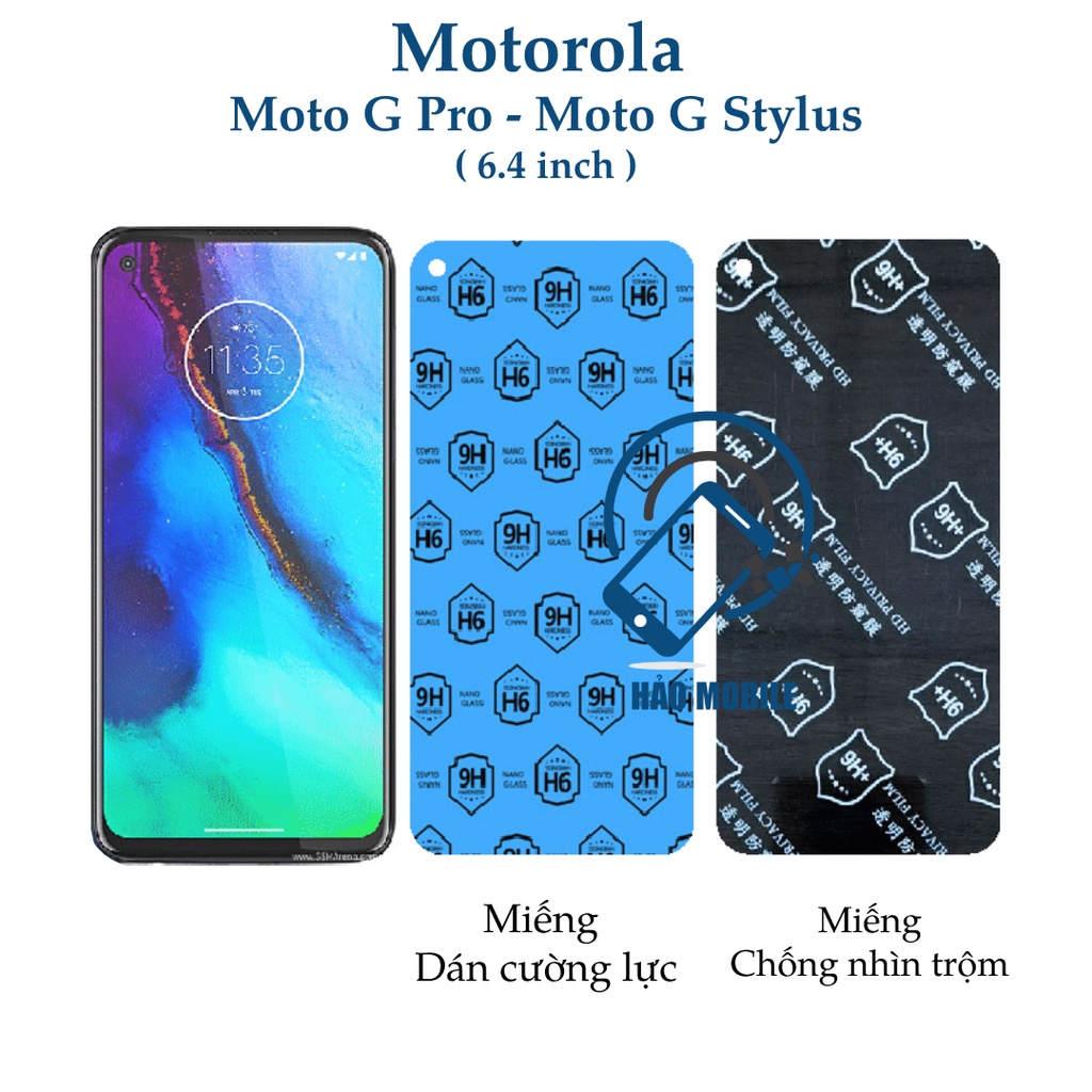 Dán cường lực dẻo nano Motorola Moto G Pro, Moto G Stylus ( trong suốt và chống nhìn trộm )