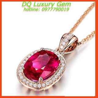 Dây Chuyền Nữ Đính Đá Ruby Facet Tự Nhiên Cao Cấp, Trẻ Trung, Tình Duyên , May Mắn, D520