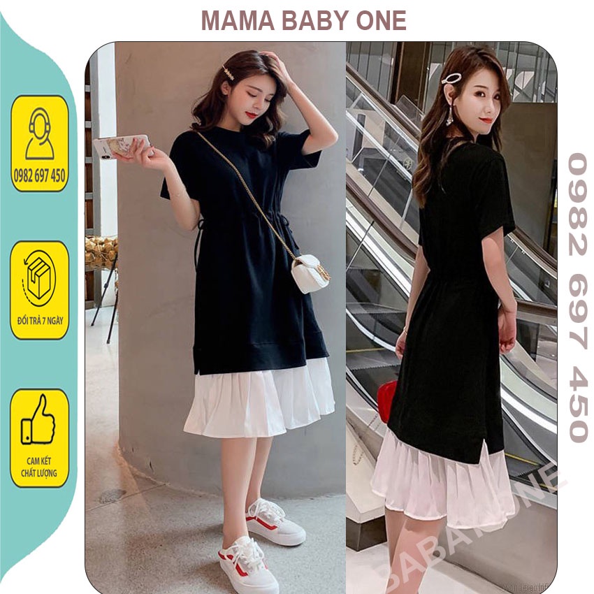 VÁY BẦU CÔNG SỞ-ĐẦM BẦU MÙA HÈ THIẾT KẾ DÁNG XUÔNG XÒE CHẤT COTTON THỜI TRANG HÀN.