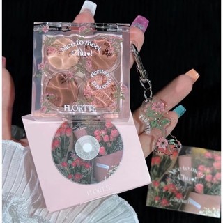 (HỎA TỐC) Phấn Mắt 4 Ô Kèm Móc Khoá FLORTTE Nice To Meet Chu