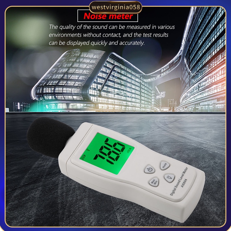 Có thể bán buôn SMART SENSOR AS804 Máy đo mức âm thanh kỹ thuật số Màn hình kiểm tra 30-130dBA Westvirginia058 Hàng giao ngay