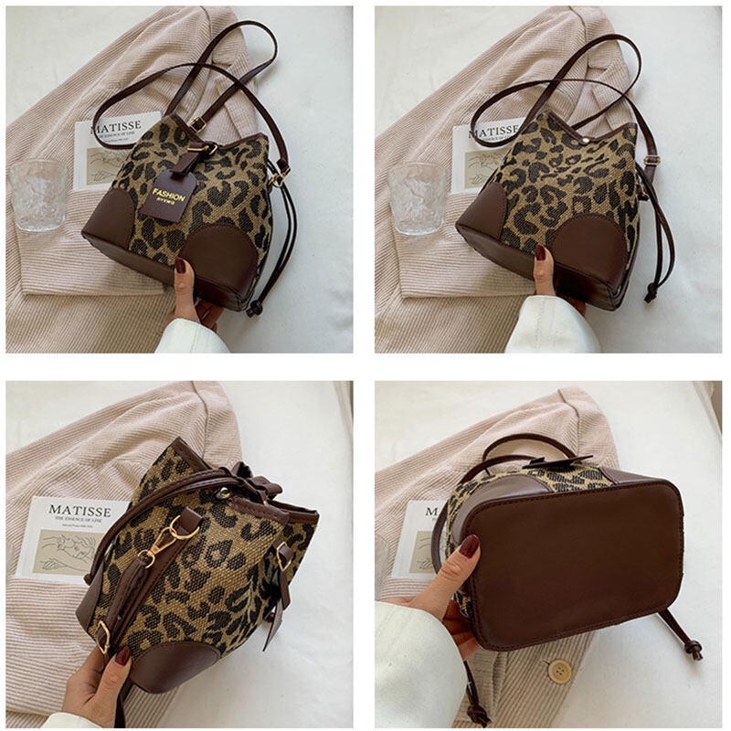 Túi Đeo Vai Họa Tiết Da Báo Đơn Giản Thời Trang Cho Nữ