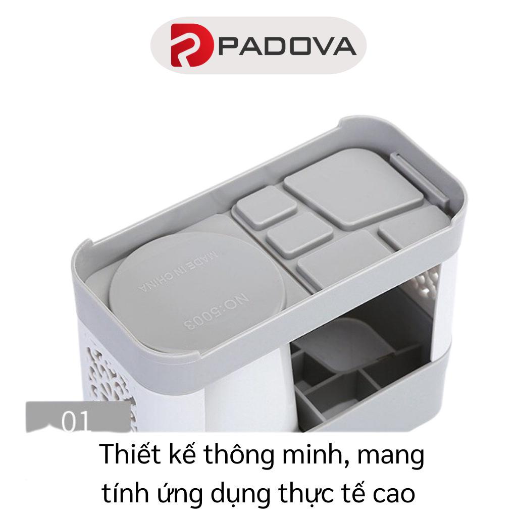 Bộ Kệ Đựng Bàn Chải Đánh Răng Tặng Kèm 2 Cốc Súc Miệng Tiện Ích PADOVA 9371