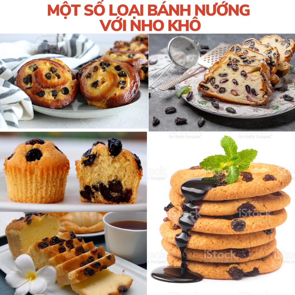 Nho khô không hạt Ấn Độ, nho nâu 0.5kg, 1kg