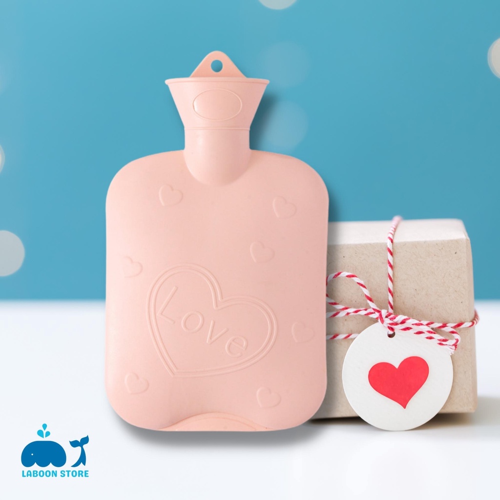 Túi chườm ấm bụng đa năng Laboon 1000ml phiên bản Bunny love, quà tặng ý nghĩa cho bạn gái