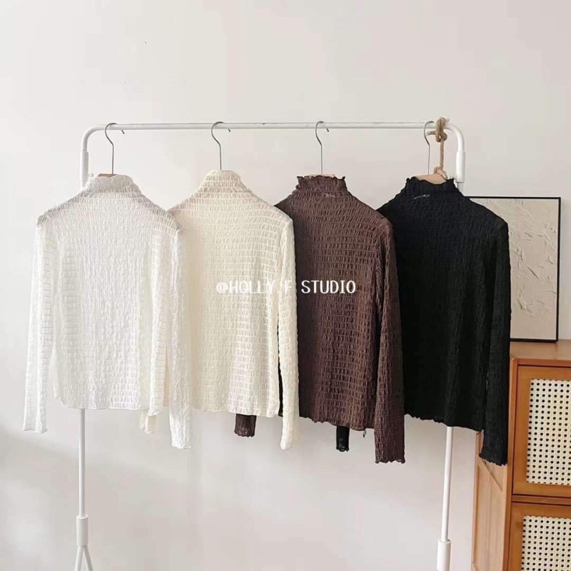Áo voan mỏng dài tay cổ bèo Nana21 Nanastore21