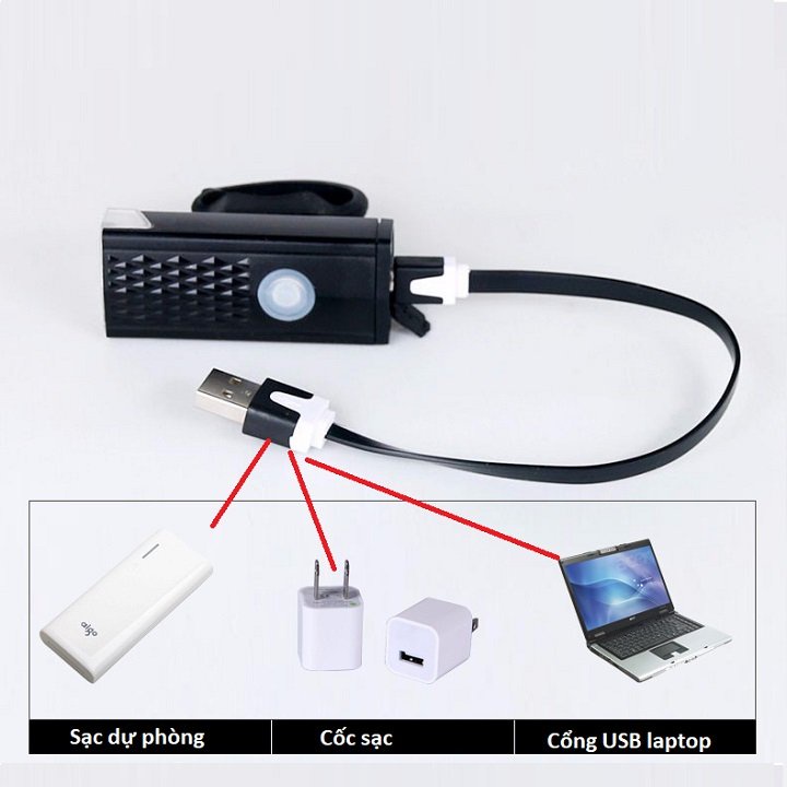 ĐÈN LED ÁNH SÁNG TRẮNG 3 CHẾ ĐỘ TÙY CHỈNH DÙNG GẮN TRÊN TAY XE ĐẠP LÀM ĐÈN PHA SIÊU SÁN