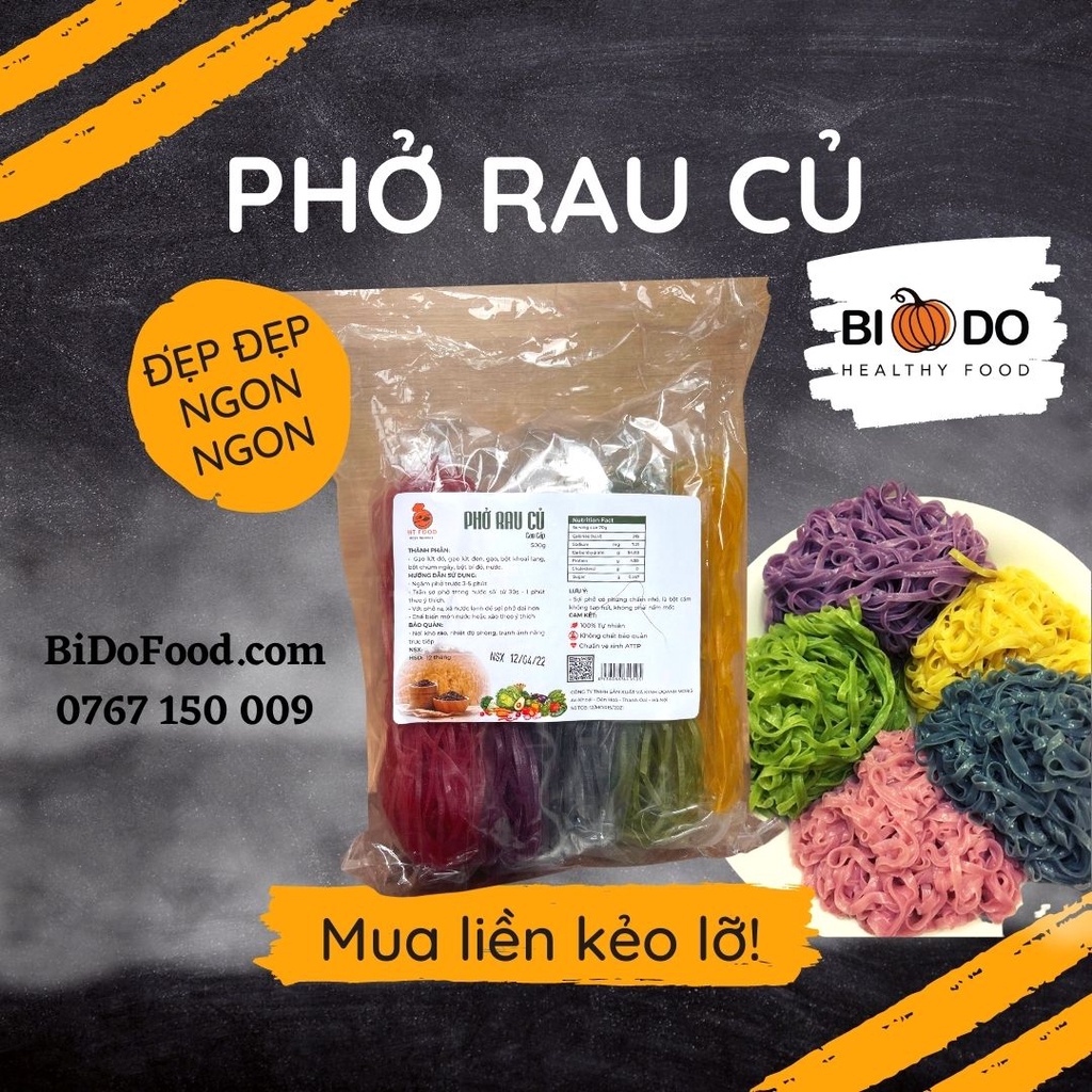 Phở Rau Củ Đa Sắc - Bí Đỏ Food - Không Phẩm Màu