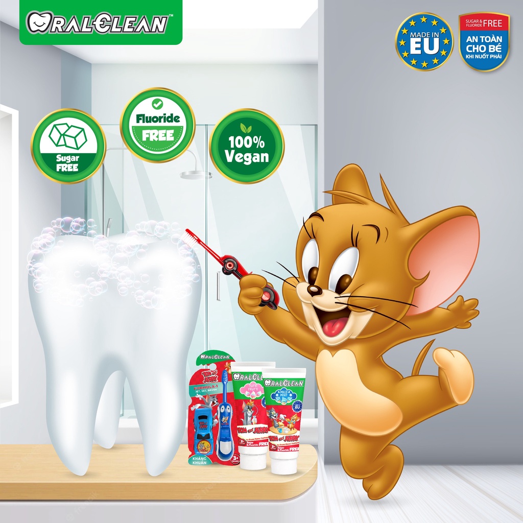 Kem đánh răng cho bé Oral Clean Tom and Jerry Mild Mint 75ml