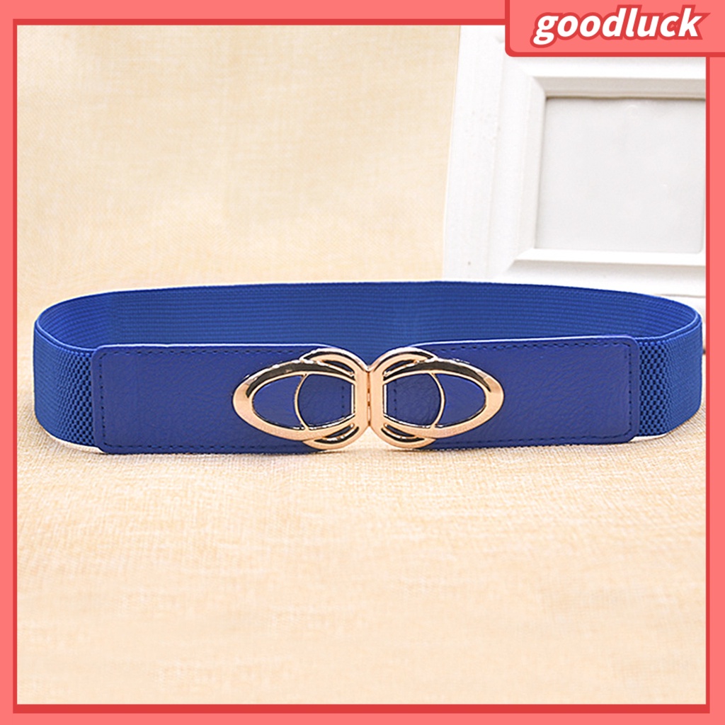 Thắt Lưng Giả Da Bản Rộng Khóa Kim Loại Nhiều Màu Sắc Co Giãn Điều Chỉnh Được Nhanh Chóng Dành Cho Nữ Dự Tiệc