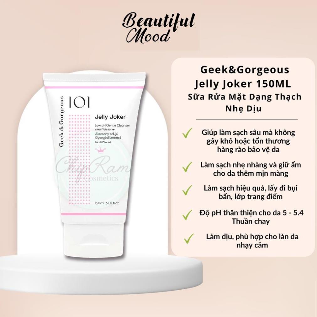 SỮA RỬA MẶT DẠNG THẠCH DỊU NHẸ JELLY JOKER 150ML GEEK &amp; GORGEOUS