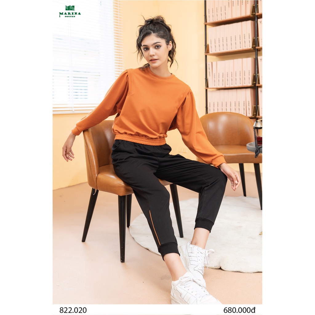 Bộ Đồ Thu Đông Nữ MARINA NGUYỄN Thiết Kế Dài Tay, Kiểu Dáng Trẻ Trung, Chất Liệu Cotton Mềm Mịn - 822021