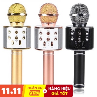 Mic Karaoke Bluetooth - Mic Hát Không Dây Cầm Tay WS-858
