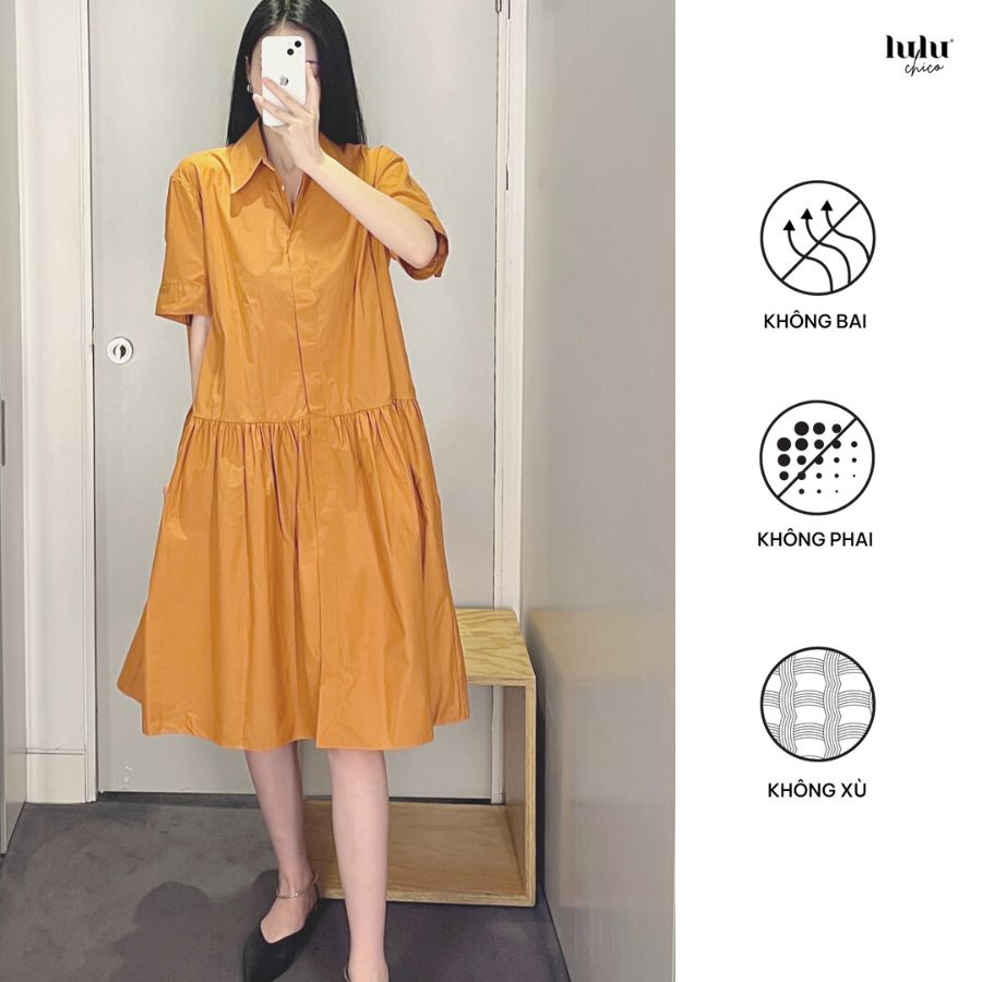 Váy luluchico dáng baby doll cổ vest thiết kế-S151