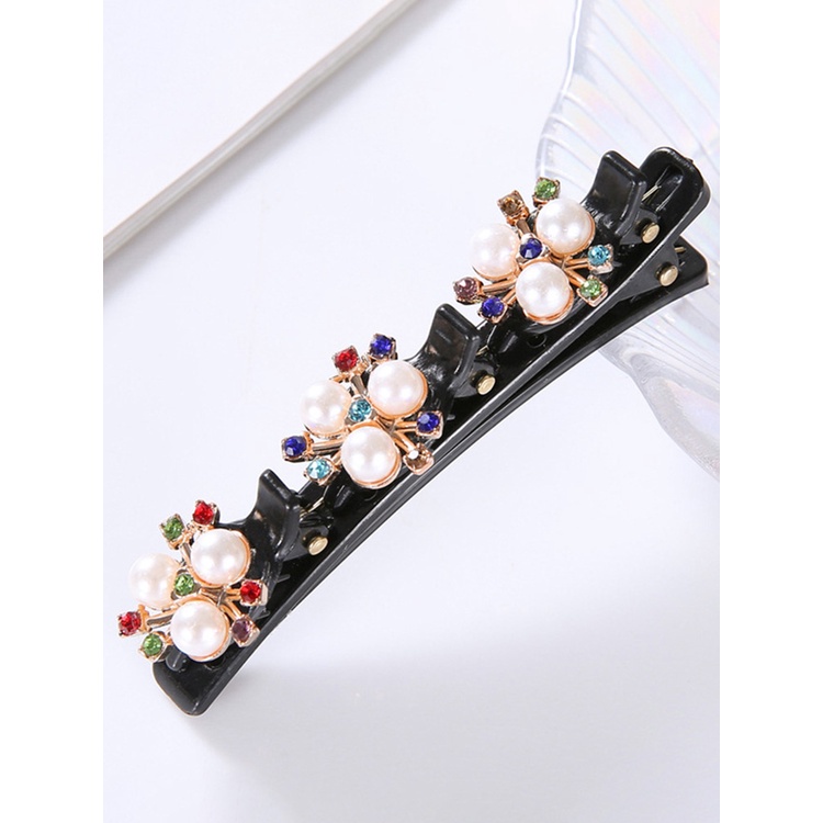 Kẹp Tóc Mái Mỏ Vịt Bện Có Răng Giả Thời Trang Cho Nữ