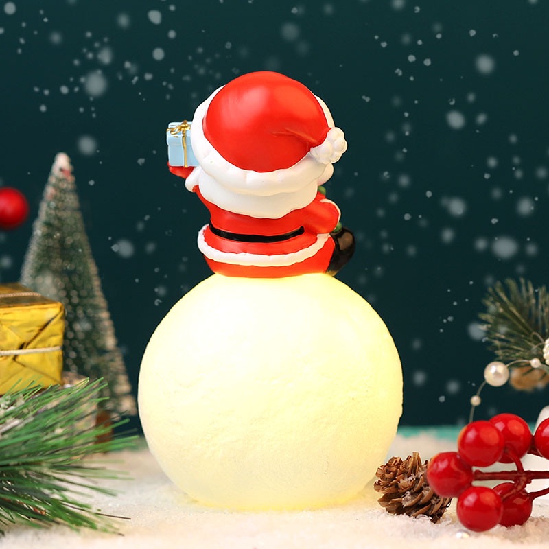 Đèn led Quả cầu tuyết Ông già Noel,Tuần lộc chất liệu PVC kiểu dáng đáng yêu làm quà tặng,đèn ngủ,mô hình trang trí-Ráp