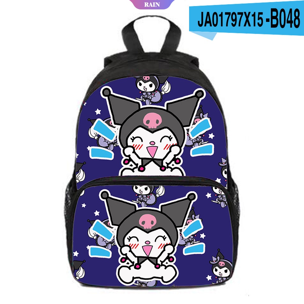 Ba Lô Đi Học Sức Chứa Lớn In Họa Tiết Kuromi Hoạt Hình Sanrio Kawaii Dễ Thương Cho Học Sinh [RAIN]