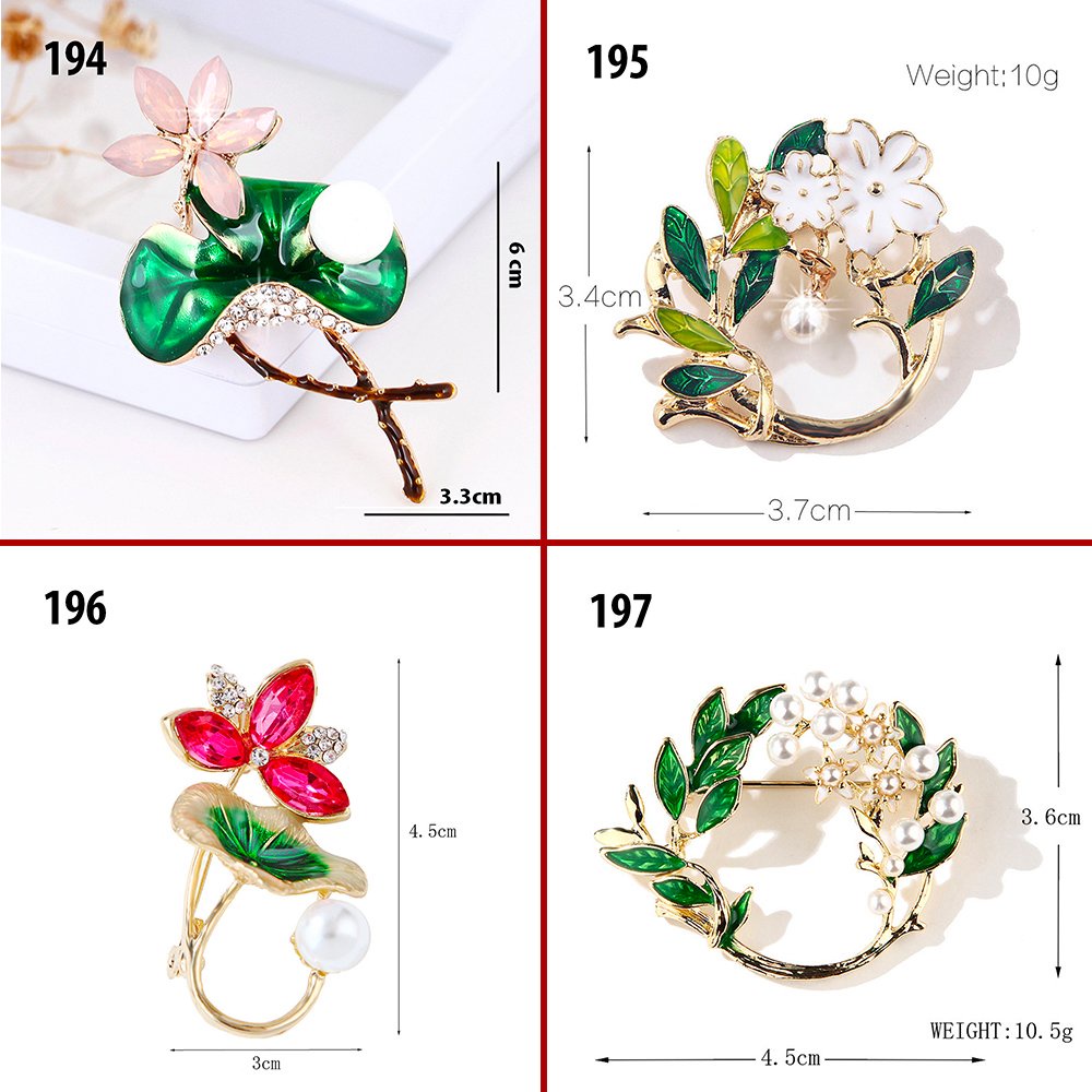 GOTI - Ghim Cài Áo Hình Tre Lá Đính Hạt Thời Trang Nữ Kiểu Dáng Trâm Cài Phụ Kiện Đẹp