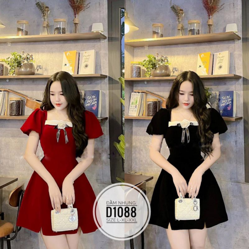 Đầm Nhung Nơ Big Size (55kg đến 100kg)