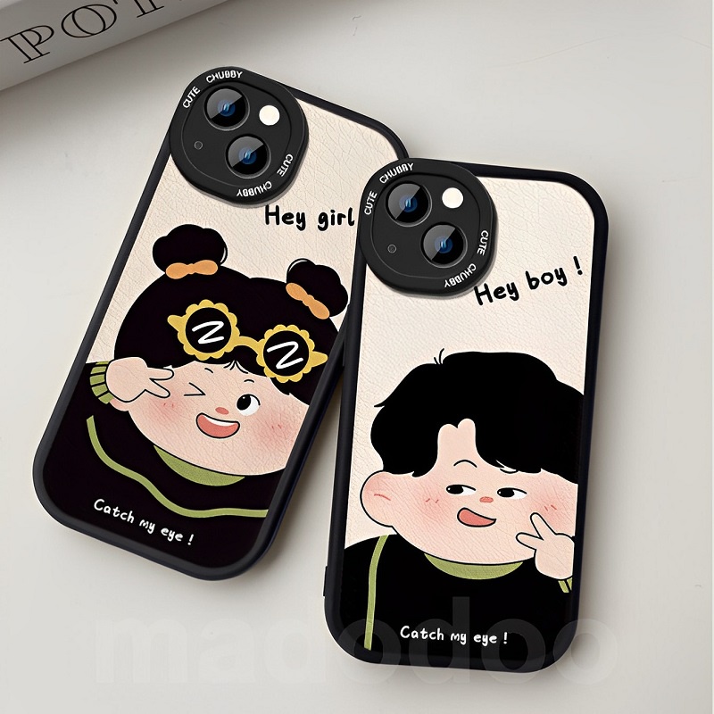 Samsung Galaxy A12 A13 A23 A73 A72 A53 A33 A52 A52S A20 A30 A10S A11 A31 A70 A32 A50 A50S A30S A03S A02S A21S A51 M11 M12 A22 LTE M22 M23 M32 M31 A71 4G 5G Funny Boy Girl Couple Black Silicone Shockproof Airbag Soft Phone Back Case XPN 17