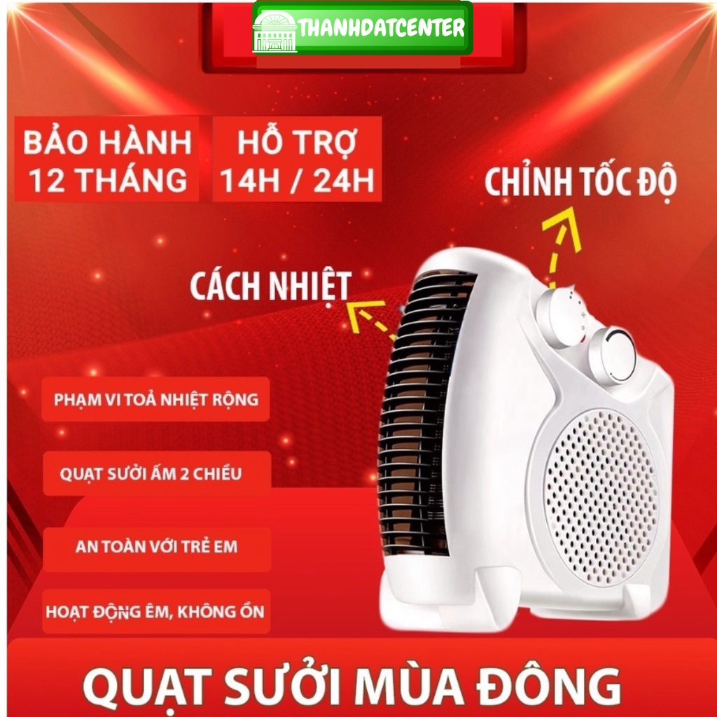 Quạt Sưởi 2 Chế Độ, Máy Sưởi Công Suất Lớn Siêu An Toàn⚡️Phù Hợp Trẻ Nhỏ, Văn Phòng, Học Online
