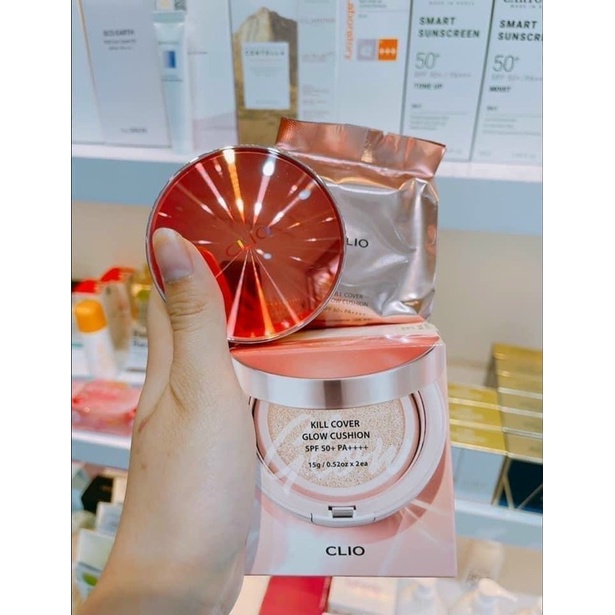 (MẪU MỚI) Phấn nước căng bóng da Clio Kill Cover Glow Cushion SPF50+ Kèm Lõi Phụ - HONGS KOREA