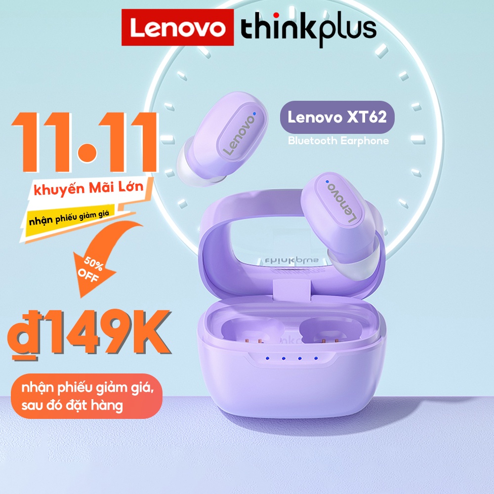 Tai nghe bluetooth LENOVO XT62 TWS không dây có micro