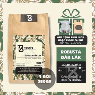 1kg cà phê robusta đắk lắk - đậm mạnh, vị truyền thống - 100% cà phê rang mộc nguyên chất - tbcafe