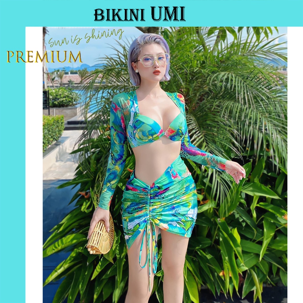 BỘ BƠI 3 CHI TIẾT XANH SANG TRỌNG-BIKINISTORE