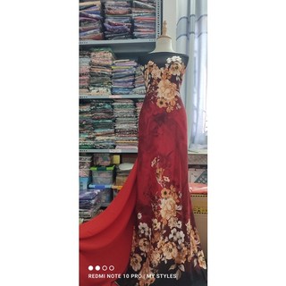 2m vải lụa lạnh, hoa văn chân tà - lụa Mango chính phẩm